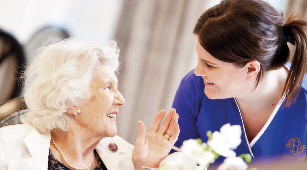 Resident with nurse 