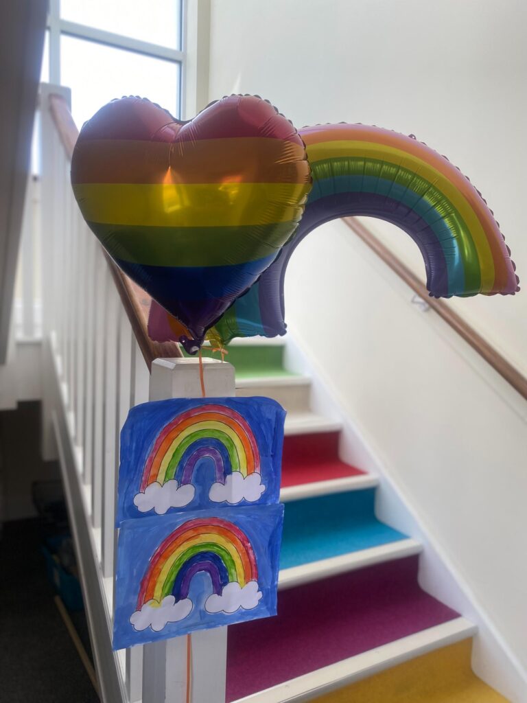 rainbow decorations in the home